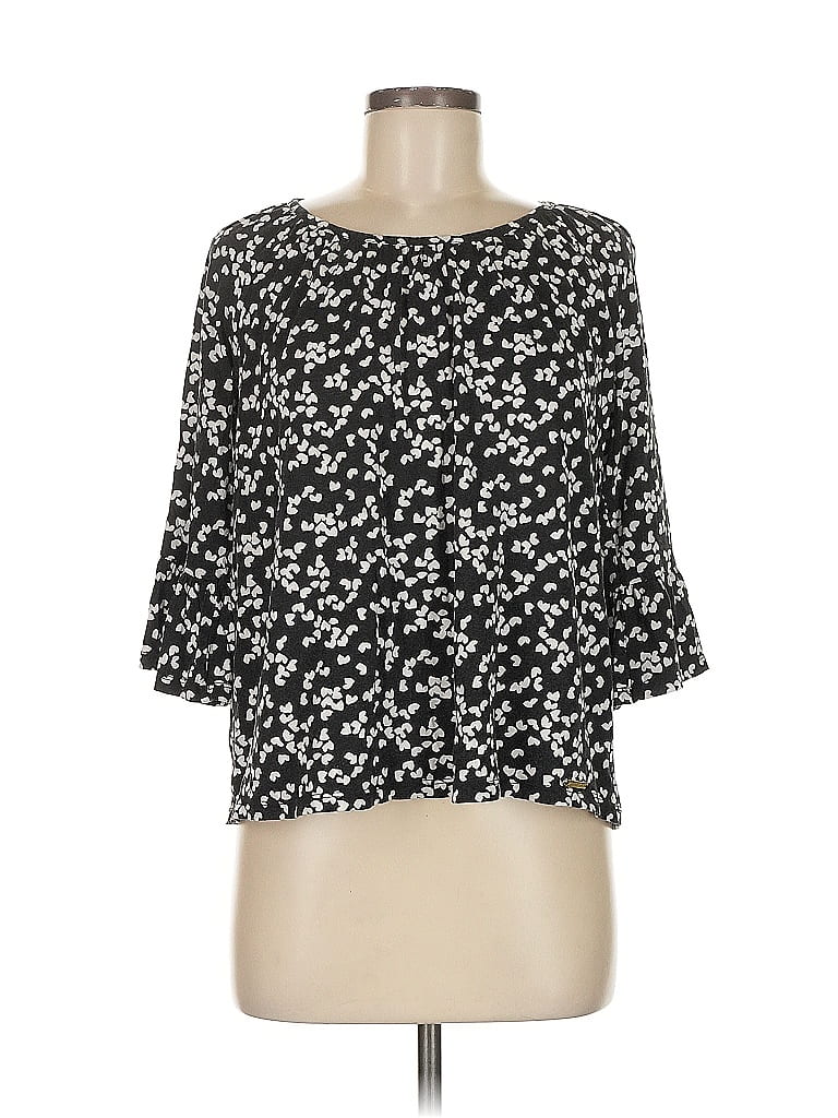 Pre-owned Michael Michael Kors 3/4 Sleeve Blouse In Black