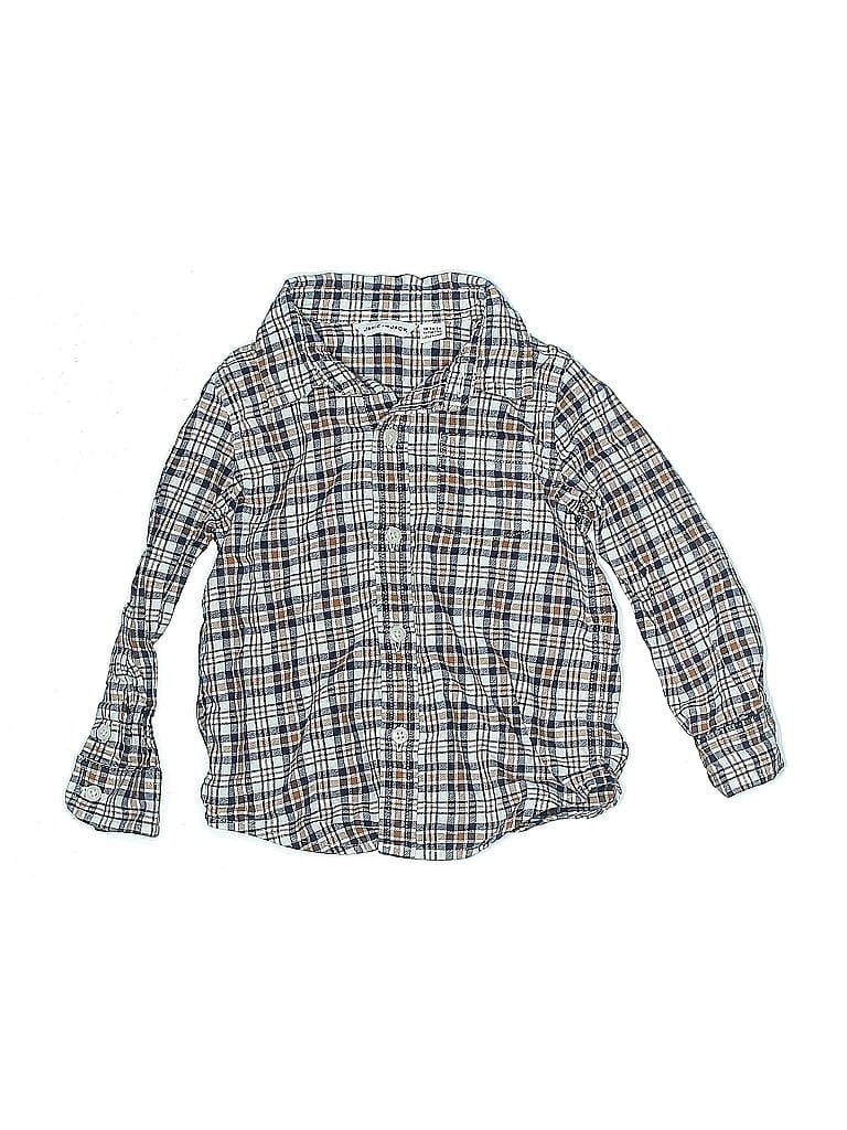 Pre-owned Janie And Jack Kids' Long Sleeve Button Down Shirt In Blue