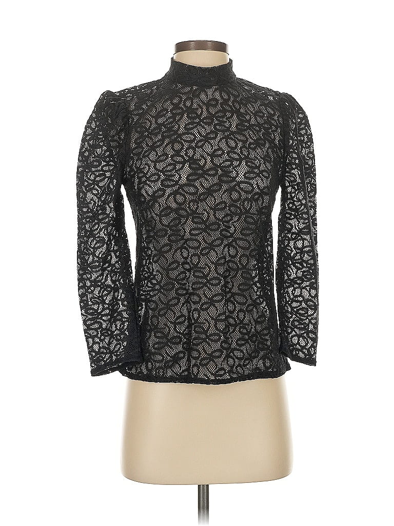 Pre-owned Gap Long Sleeve Blouse In Black