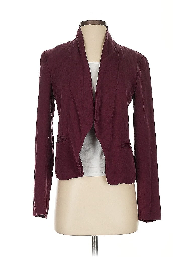 Pre-owned Ann Taylor Loft Blazer Jacket In Burgundy