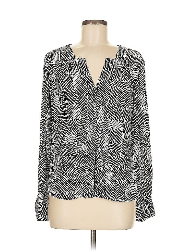 Pre-owned Calvin Klein Long Sleeve Blouse In Gray