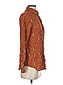 Fossil 100% Silk Print Brown Long Sleeve Silk Top Size XS - photo 4
