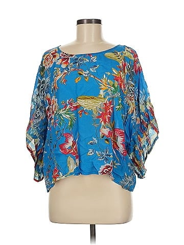 Johnny Was 3/4 Sleeve Silk Top (view 1)