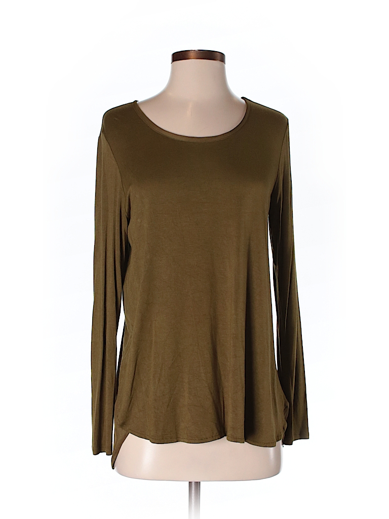 Bordeaux Solid Dark Green Long Sleeve Top Size S - 66% off | ThredUp