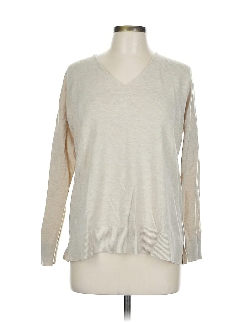 Pre-owned Ann Taylor Loft Pullover Sweater In Silver