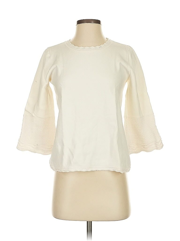 Pre-owned Ann Taylor Long Sleeve T-shirt In White