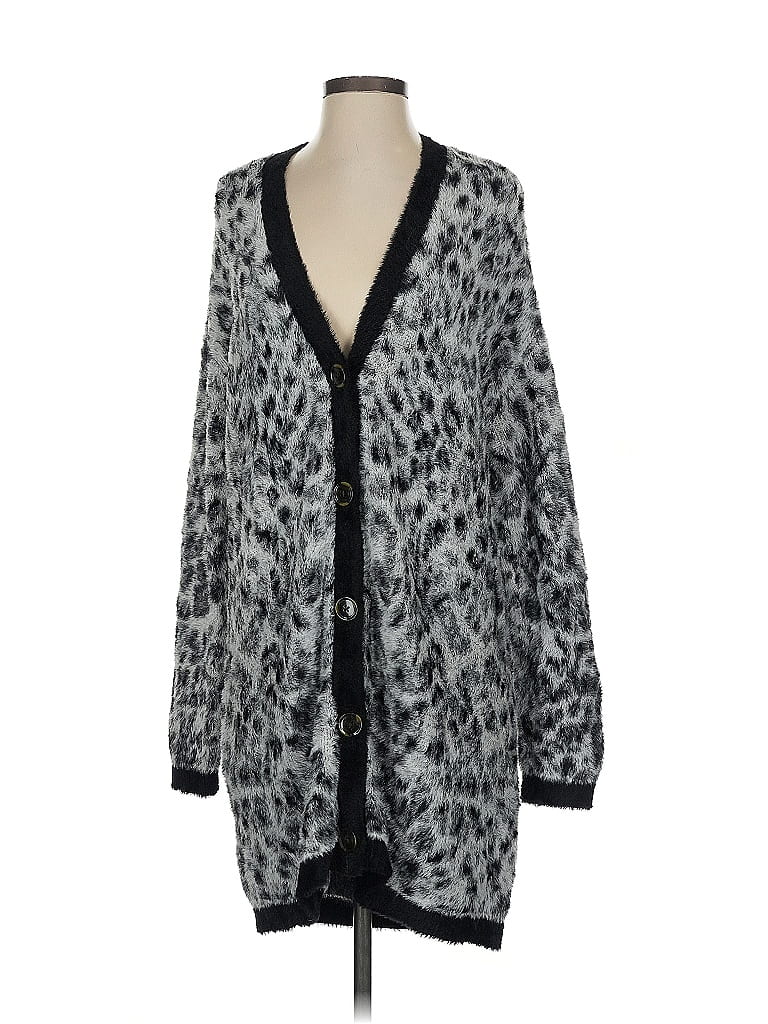 Pre-owned Ann Taylor Cardigan Sweater In Silver