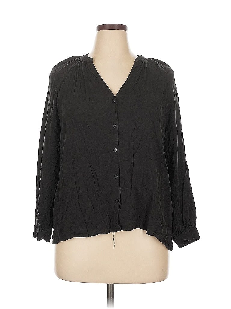 Pre-owned Old Navy 3/4 Sleeve Blouse In Black
