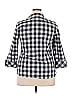 Foxcroft 100% Cotton Checkered-gingham Black 3/4 Sleeve Button-Down Shirt Size 16 - photo 2