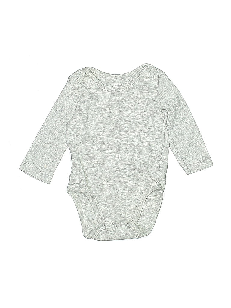Pre-owned Amazon Essentials Babies' Long Sleeve Onesie In Gray