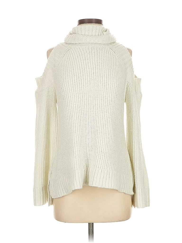 Pre-owned Joa Turtleneck Sweater In White