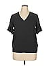 Lark & Ro 100% Polyester Black Short Sleeve Blouse Size 10 - photo 1