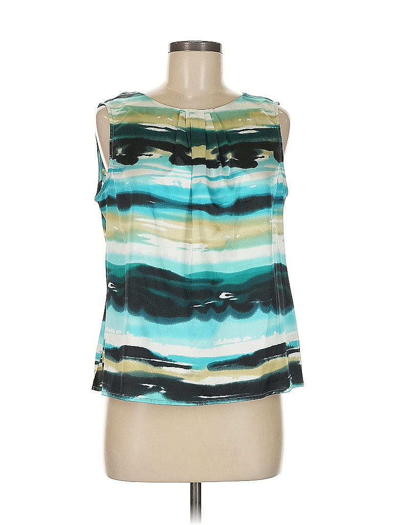 Pre-owned Kasper Sleeveless Blouse In Blue