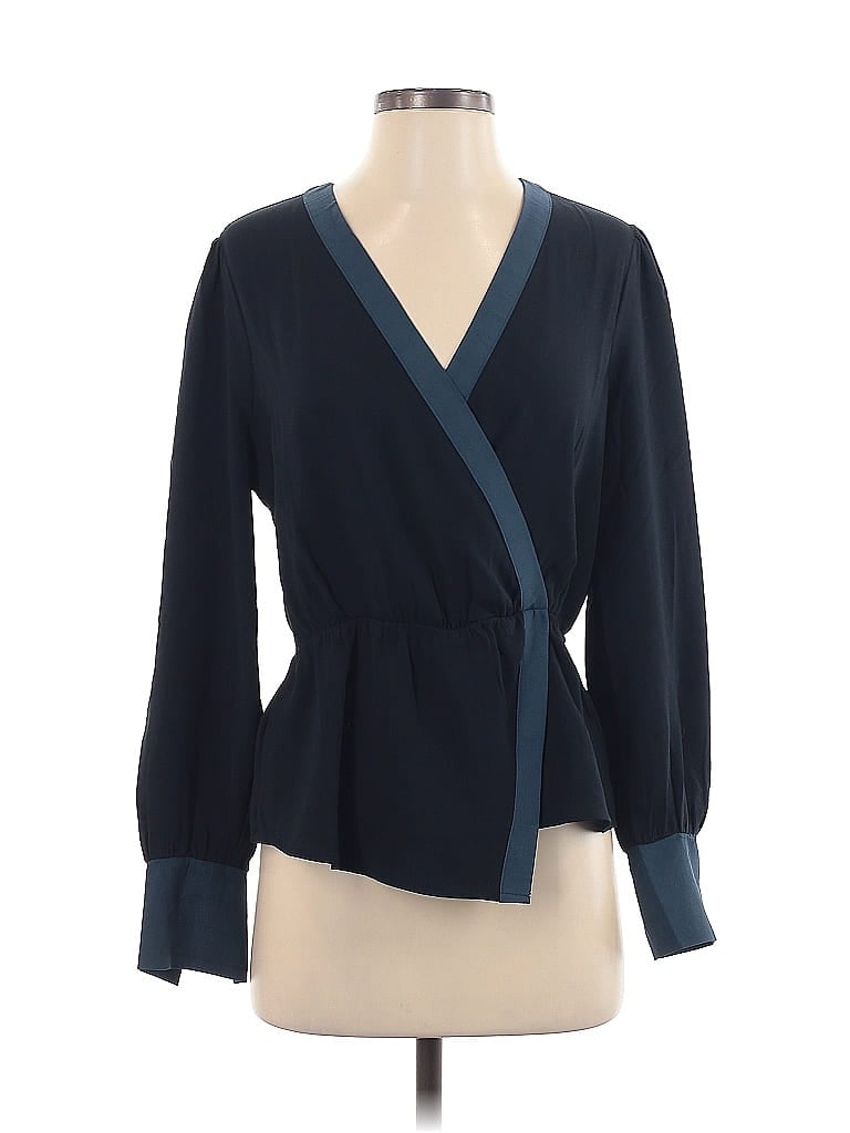 Pre-owned Bcbgmaxazria Long Sleeve Blouse In Black