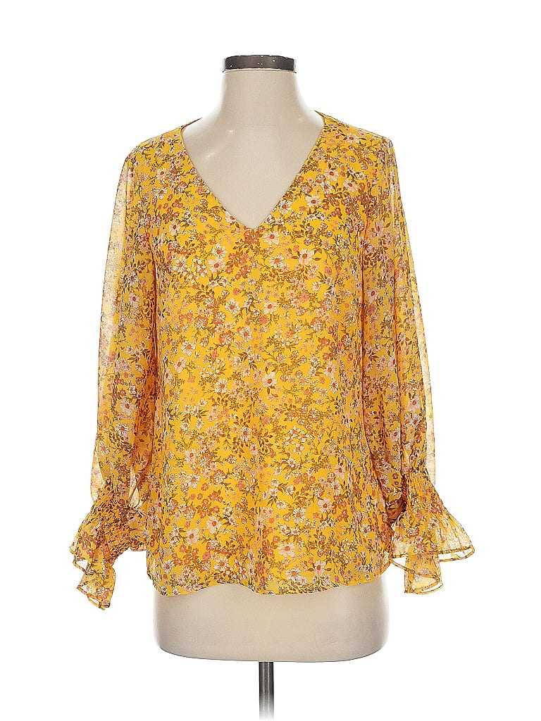 Pre-owned 1.state 3/4 Sleeve Blouse In Yellow