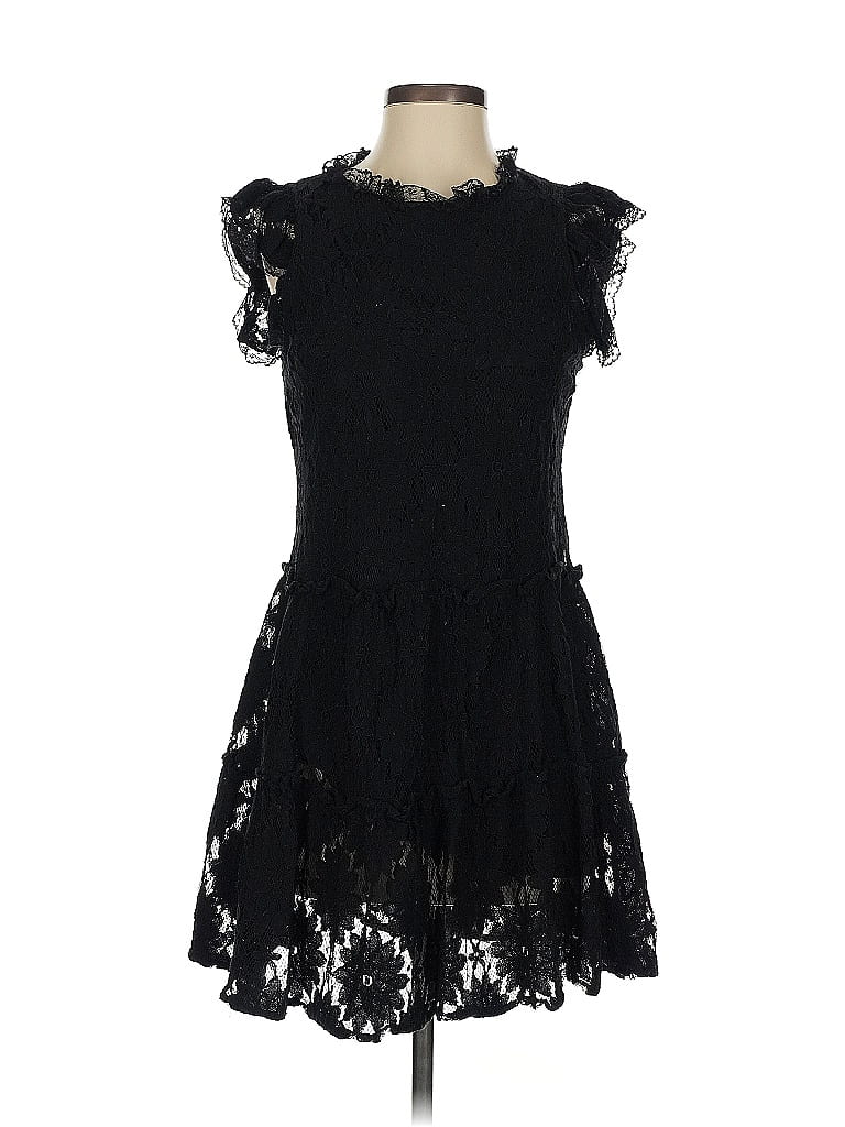 Pre-owned Blue Tassel Cocktail Dress In Black