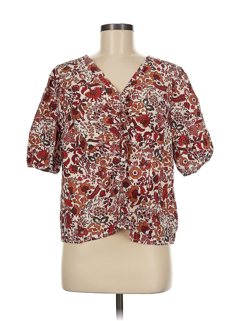 Pre-owned Sam Edelman Short Sleeve Blouse In Red