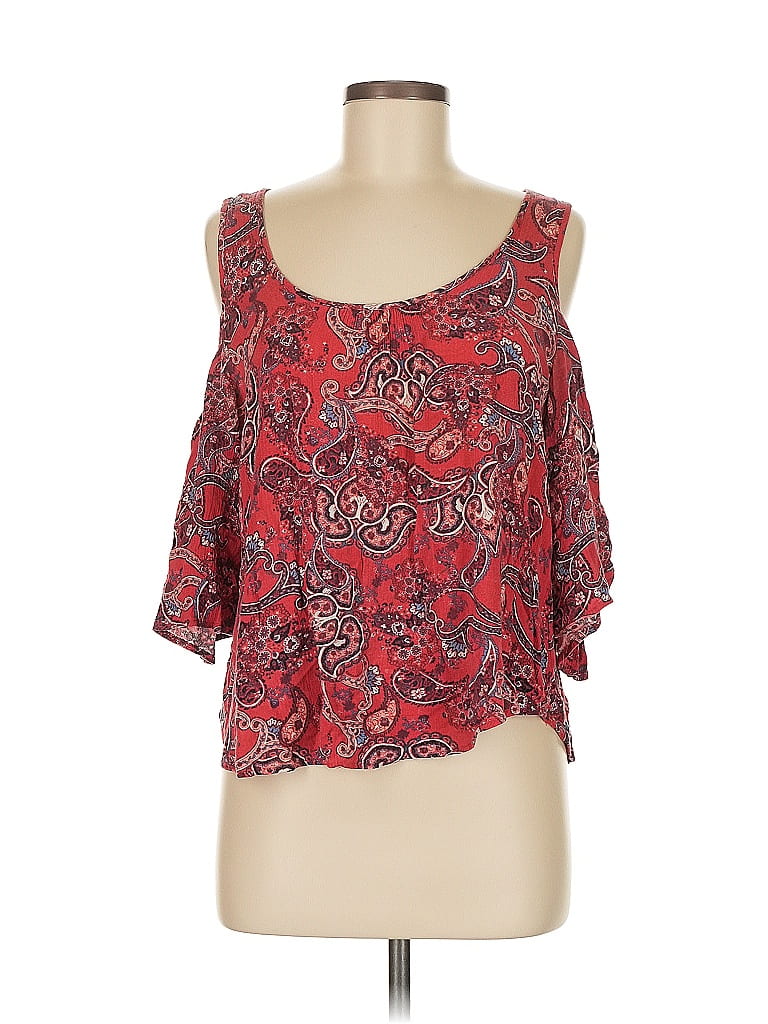 Pre-owned Eyeshadow 3/4 Sleeve Blouse In Red