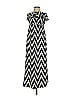 Peach Love Cream California 100% Polyester Chevron-herringbone Ivory Blue Casual Dress Size S - photo 1