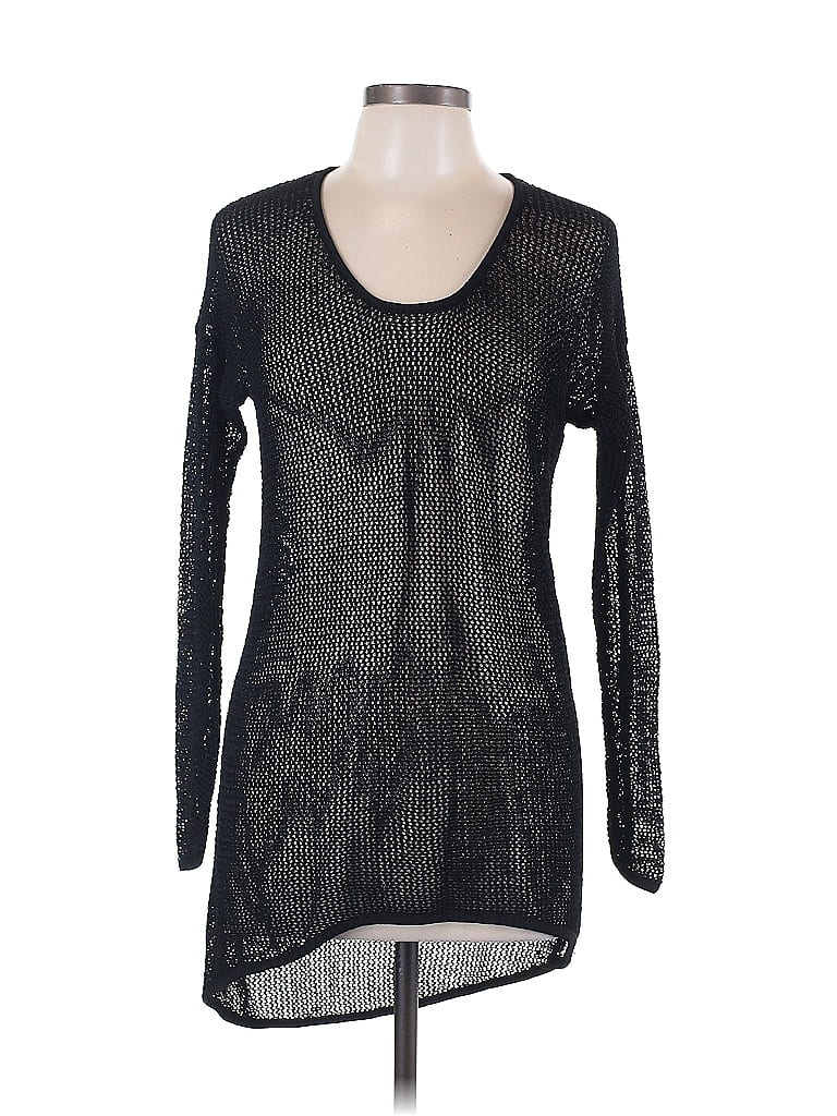 BOSTON PROPER Pre-owned Long Sleeve Top Black Scoop Neck Tops