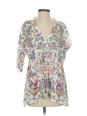 Johnny Was Short Sleeve Silk Top (view 1)
