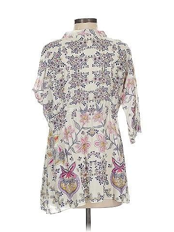Johnny Was Short Sleeve Silk Top (view 2)