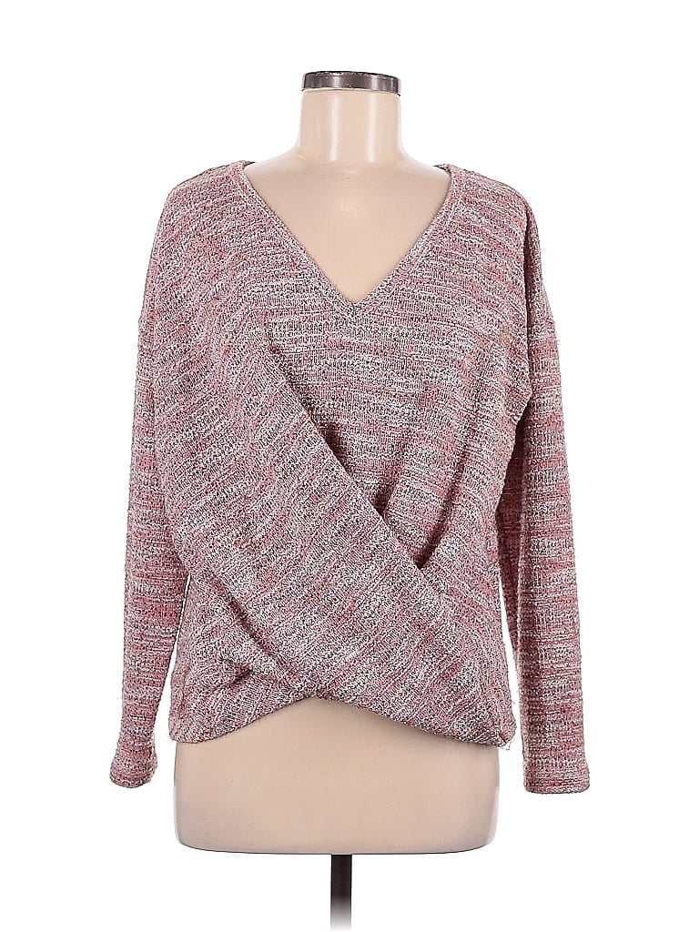 Lou & Grey for LOFT Tweed Red Pink Pullover Sweater Size M - photo 1