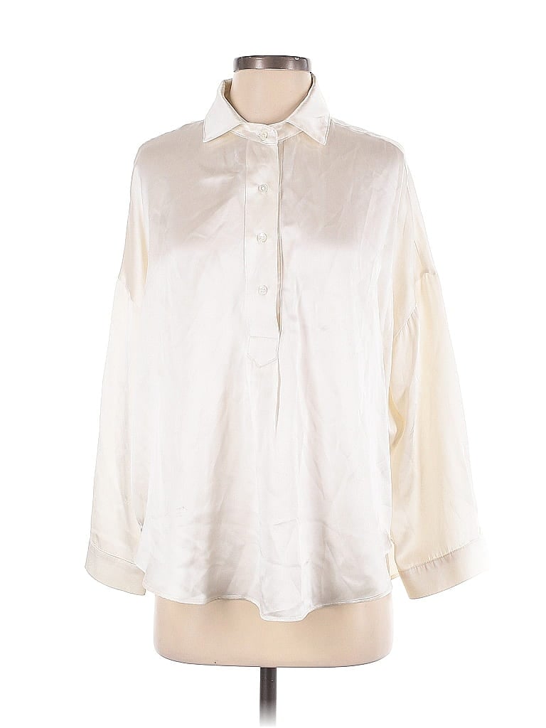 Pre-owned Kloni & The Krew Long Sleeve Blouse In White