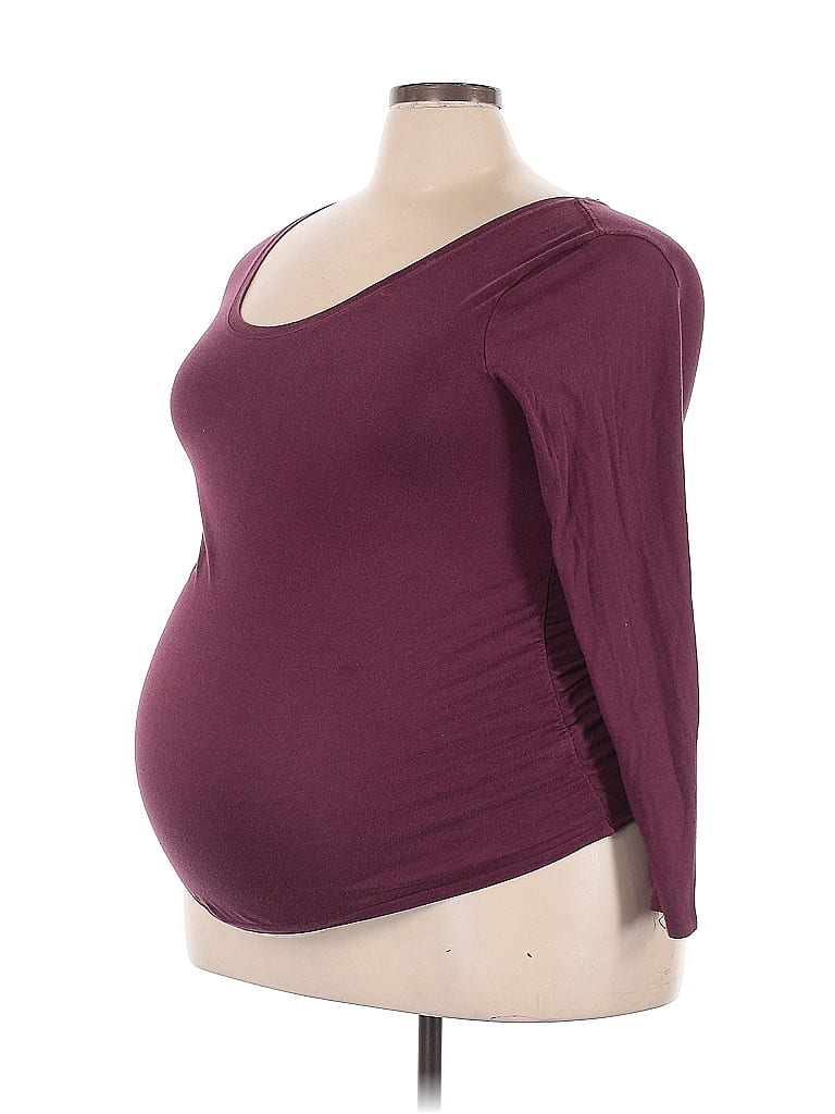 Isabel Maternity Burgundy 3/4 Sleeve T-Shirt Size XXL - photo 1