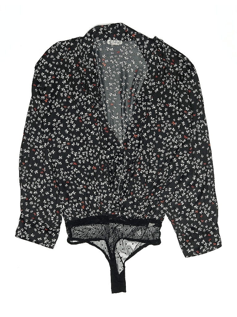 Pre-owned Intimately By Free People Long Sleeve Blouse In Black