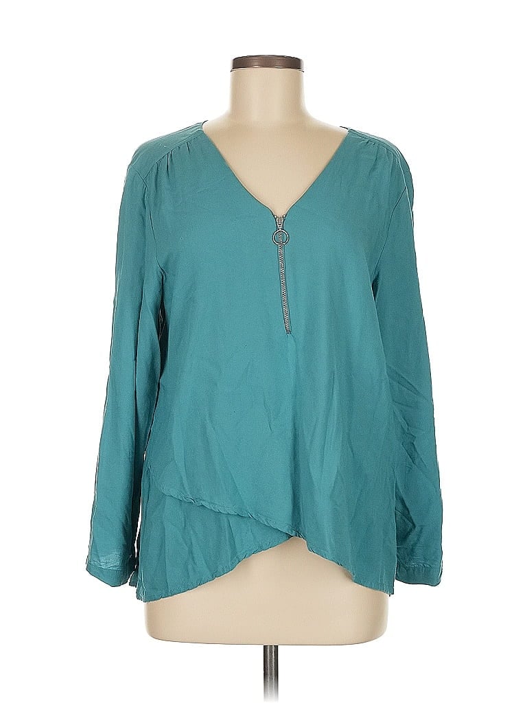 Karen Kane 100% Rayon Teal Long Sleeve Blouse Size M - photo 1