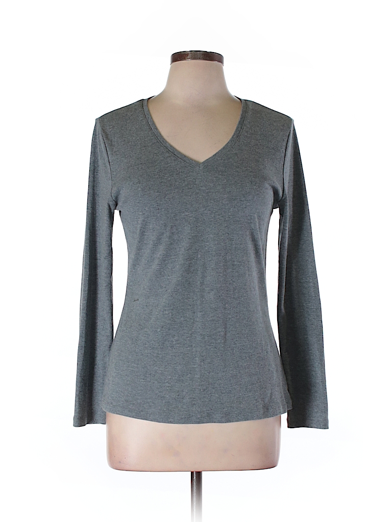 Old Navy 100% Cotton Solid Gray Long Sleeve T-Shirt Size L - 66% off ...