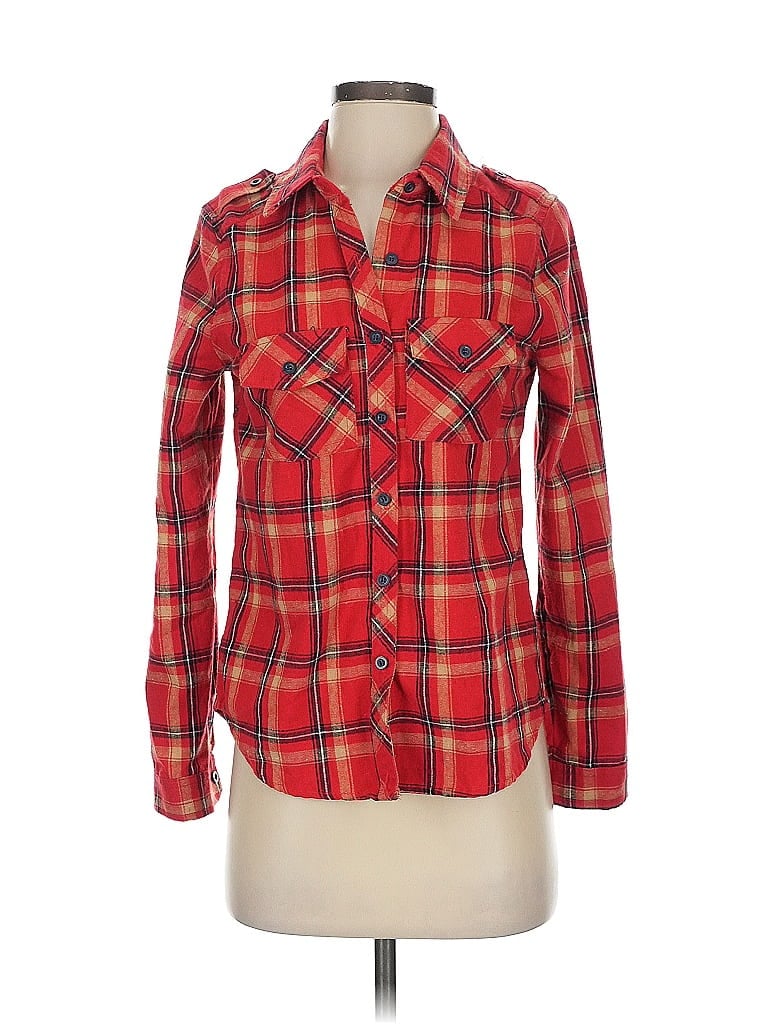 Pre-owned Love Tree Long Sleeve Button Down Shirt In Red