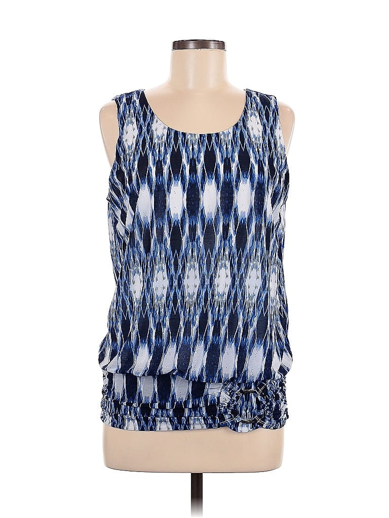 Pre-owned Ab Studio Sleeveless Blouse In Blue