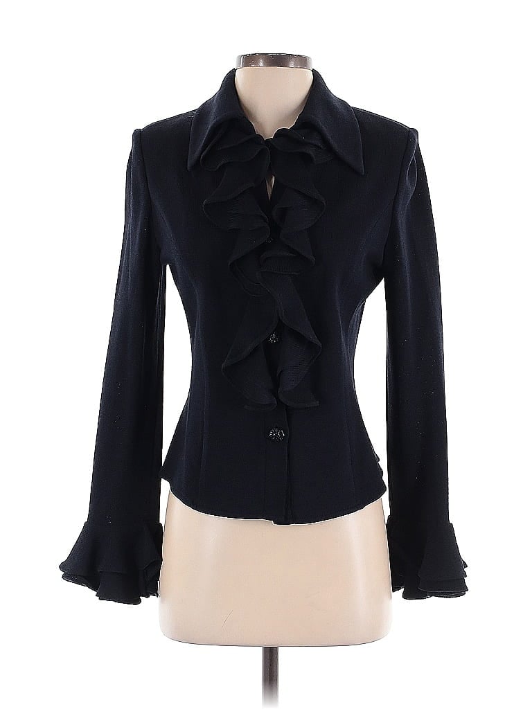 St. John Collection Black Blue Cardigan Size 4 - photo 1
