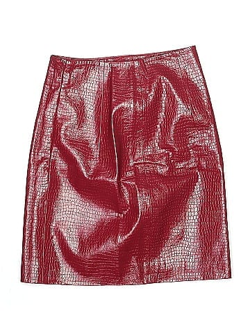 Porridge Faux Leather Skirt (view 1)