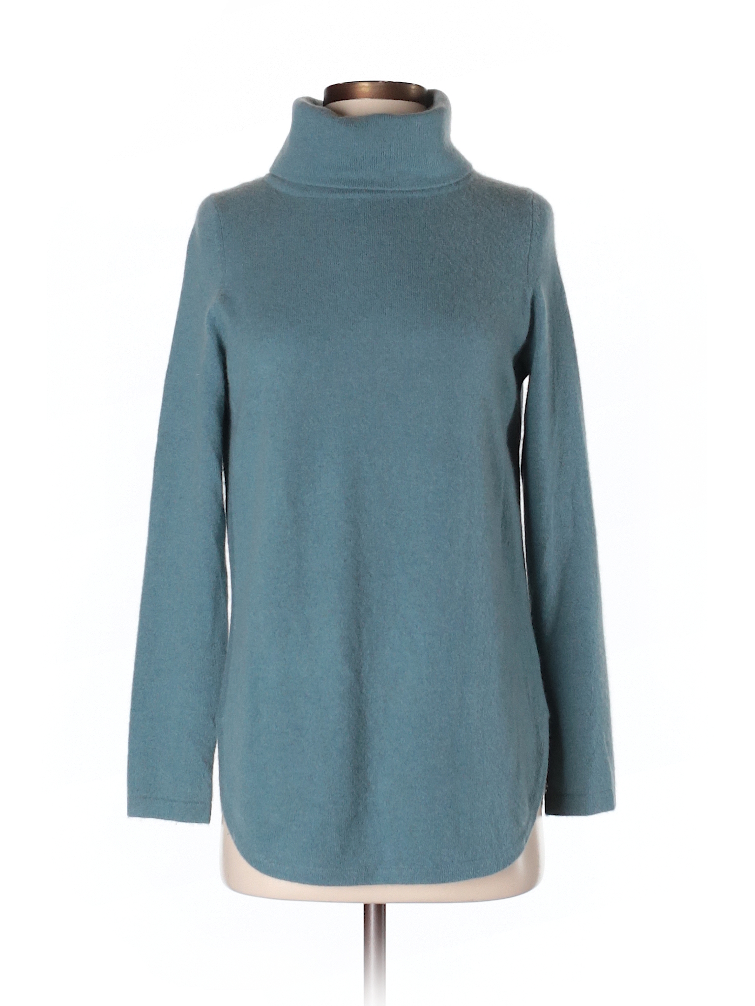 Cynthia Rowley TJX 100% Cashmere Solid Teal Cashmere Pullover Sweater ...