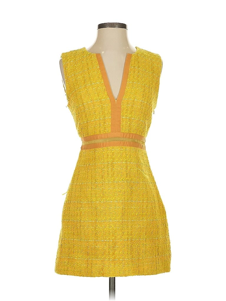 St. John Tweed Yellow Cocktail Dress Size S - photo 1