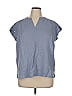 Splendid Blue Short Sleeve Blouse Size XL - photo 1