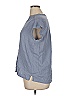 Splendid Blue Short Sleeve Blouse Size XL - photo 4