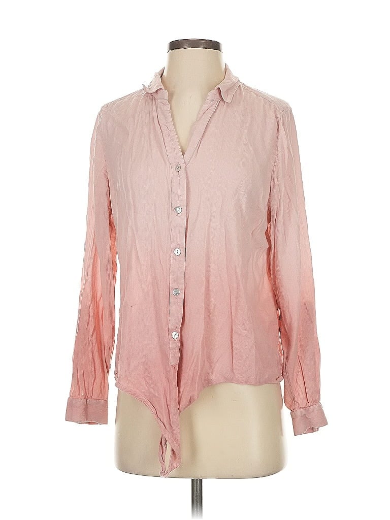 Pre-owned Jjill Long Sleeve Blouse In Pink