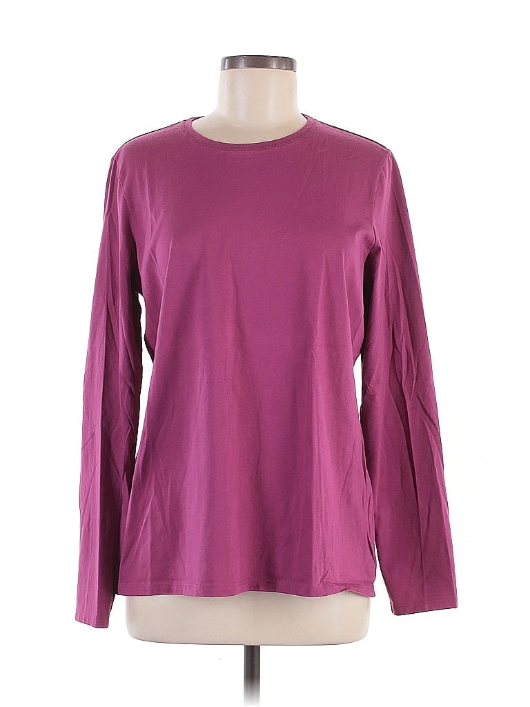 Pre-owned Lands' End Long Sleeve T-shirt In Purple