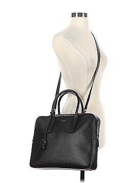 Saint Laurent Grain de Poudre Leather Small Museum Flat Briefcase (view 2)
