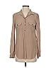 Fossil 100% Silk Tan Long Sleeve Silk Top Size XS - photo 1