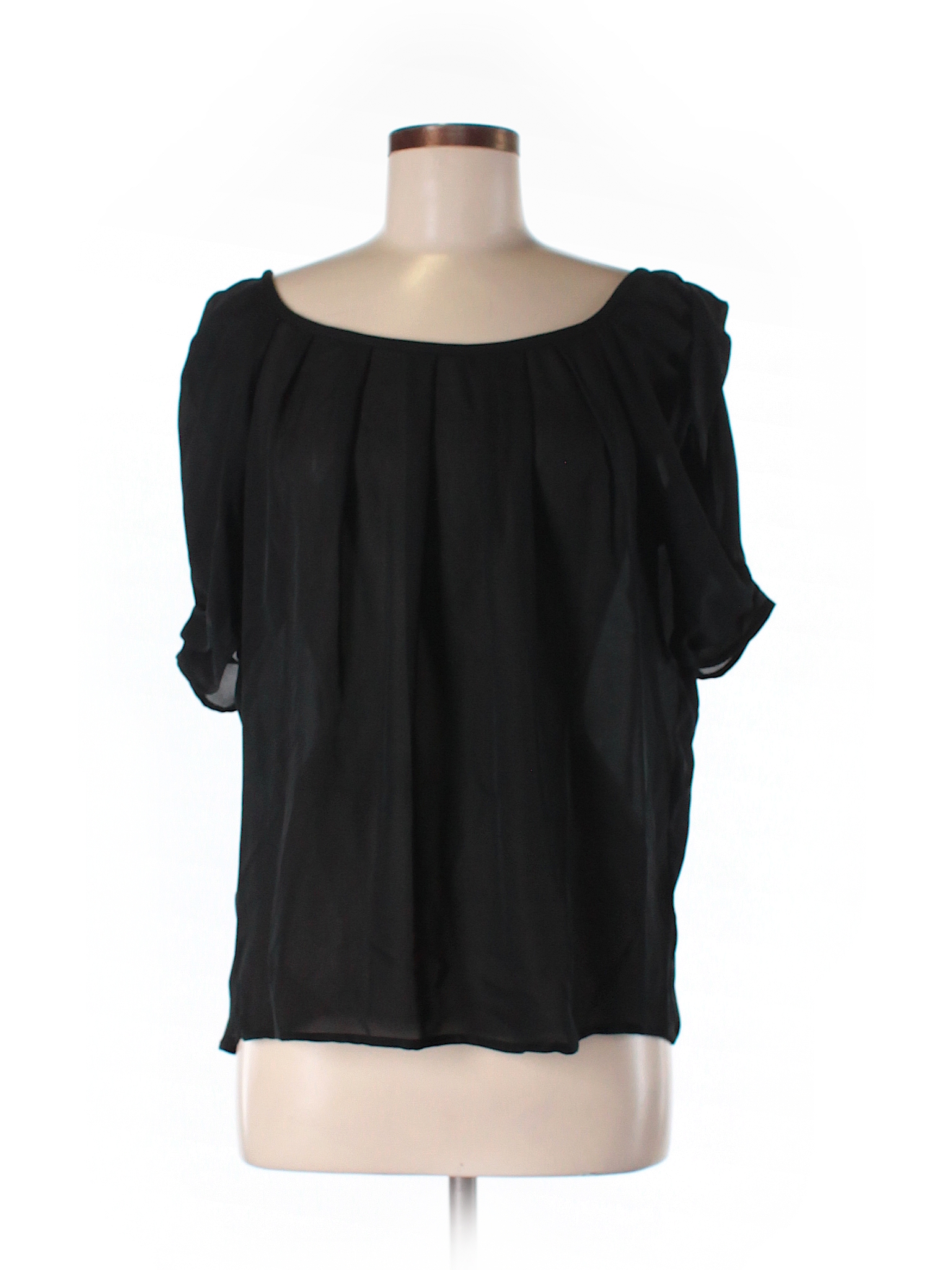 Joie 100% Silk Solid Black Short Sleeve Silk Top Size M - 81% off | thredUP