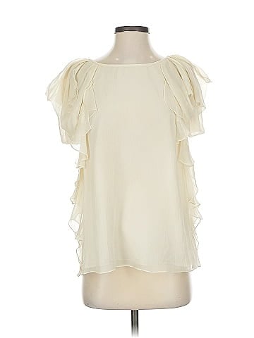 Tibi Short Sleeve Silk Top (view 1)