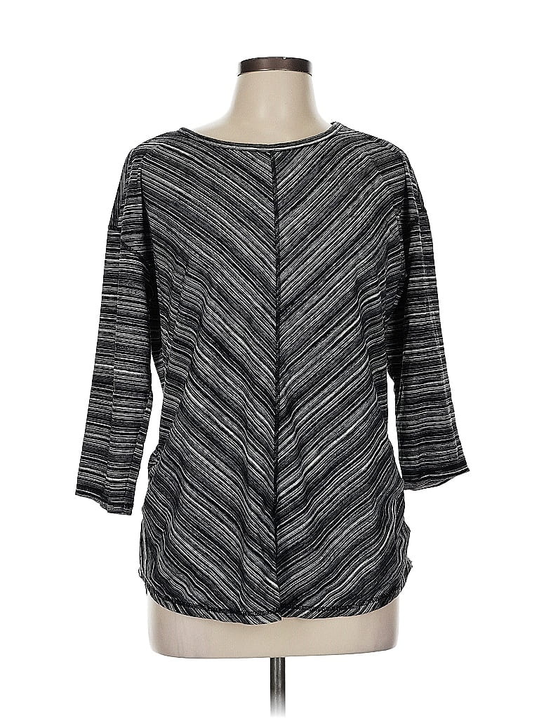 Pre-owned T By Talbots 3/4 Sleeve T-shirt In Gray