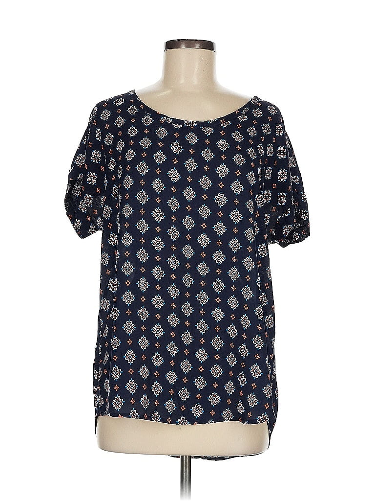 Pre-owned Pleione Short Sleeve Blouse In Blue