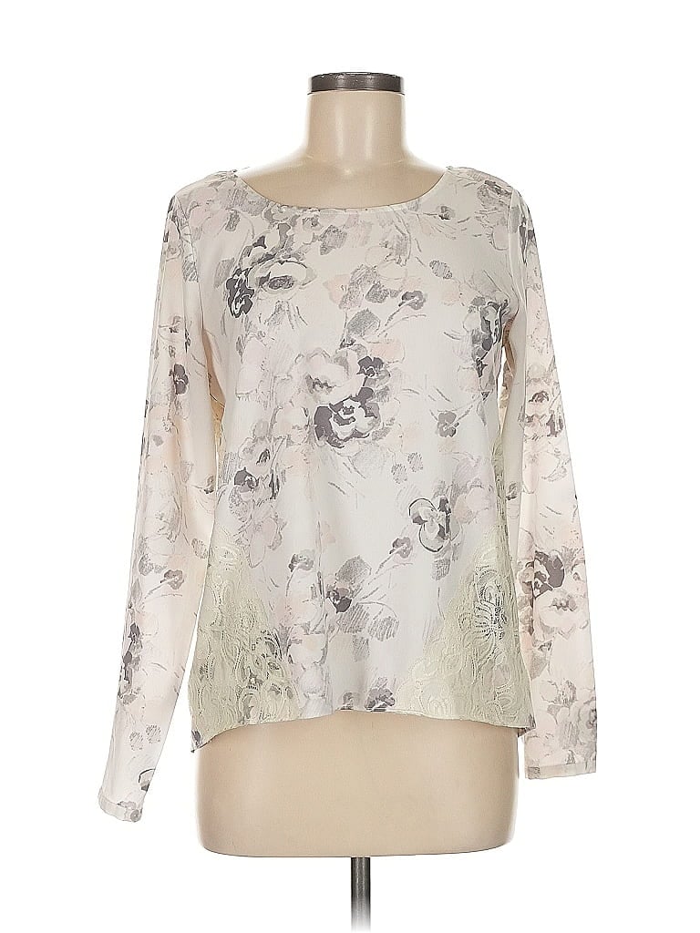 Pre-owned Lc Lauren Conrad Long Sleeve Blouse In White