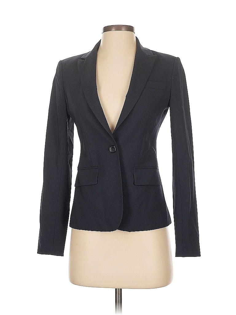 Pre-owned Theory Wool Blazer Jacket In Blue